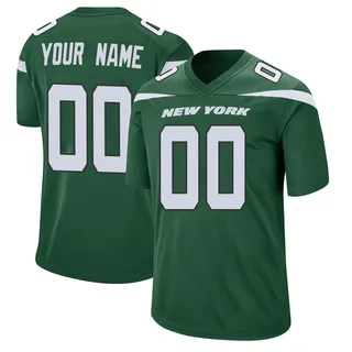 Custom New York Jets Men's Game Custom Nike Jersey - Gotham Green