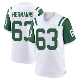 Grant Hermanns New York Jets Men's Game Classic Alternate Nike Jersey - White