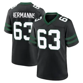 Grant Hermanns New York Jets Youth Game Legacy Alternate Nike Jersey - Black