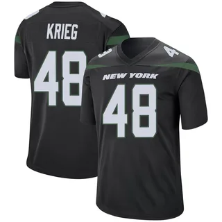 Lenny Krieg New York Jets Men's Game Nike Jersey - Stealth Black