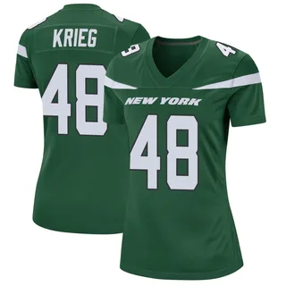 Lenny Krieg New York Jets Women's Game Nike Jersey - Gotham Green