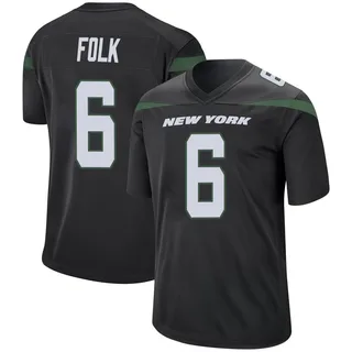 Nick Folk New York Jets Men's Game Nike Jersey - Stealth Black